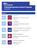  Schedule of activities - adults (PDF)